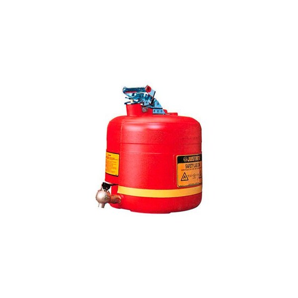 Justrite Liquid Disposal Safety Can, Polyethylene, 5 gal, Corrosives, Red 14545 - main